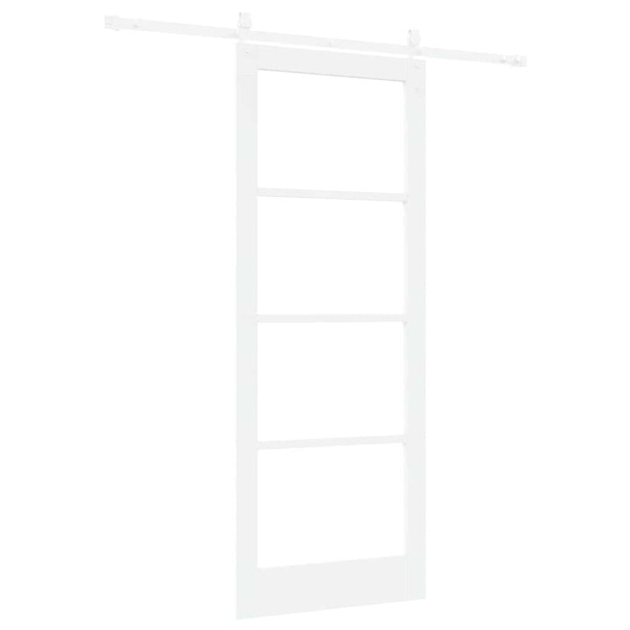 Ușă glisantă Alb 83 x 211 cm Lemn masiv de pin și sticlă - WALTI WALTI