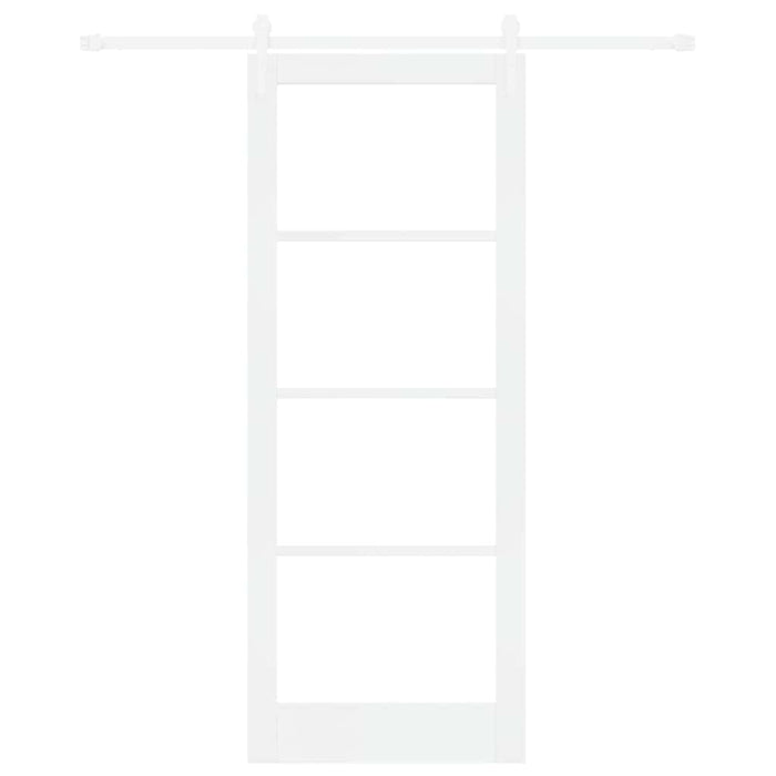 Ușă glisantă Alb 83 x 211 cm Lemn masiv de pin și sticlă - WALTI WALTI