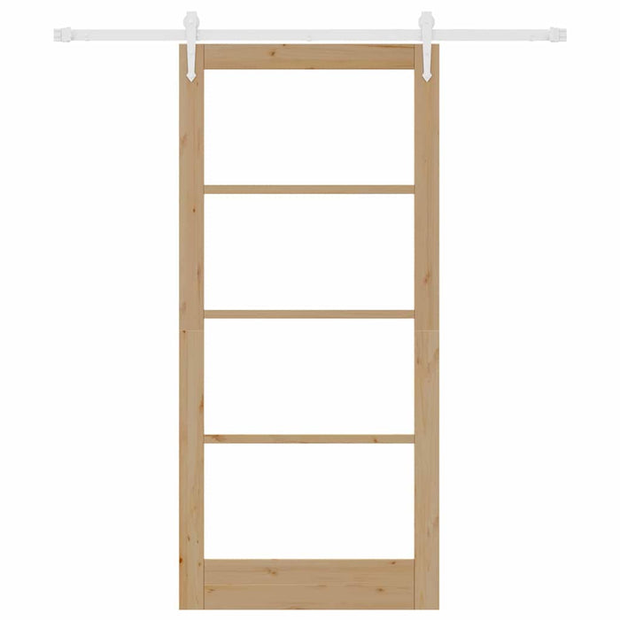 Ușă glisantă natural 93 x 202 cm Lemn masiv de pin și sticlă - WALTI WALTI