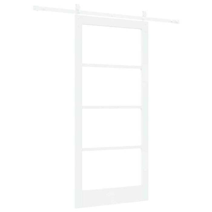 Ușă glisantă Alb 93 x 202 cm Lemn masiv de pin și sticlă - WALTI WALTI