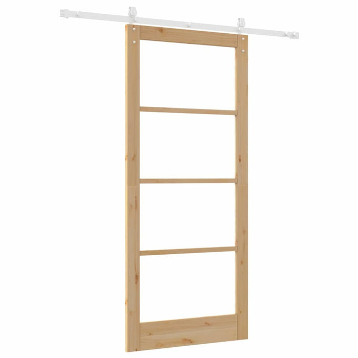 Ușă glisantă natural 93 x 211 cm Lemn masiv de pin și sticlă - WALTI WALTI