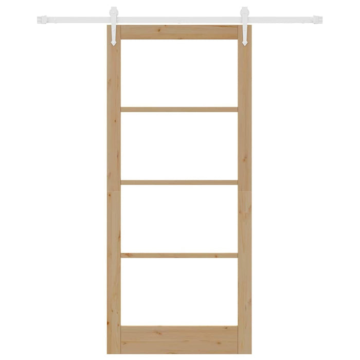 Ușă glisantă natural 93 x 211 cm Lemn masiv de pin și sticlă - WALTI WALTI