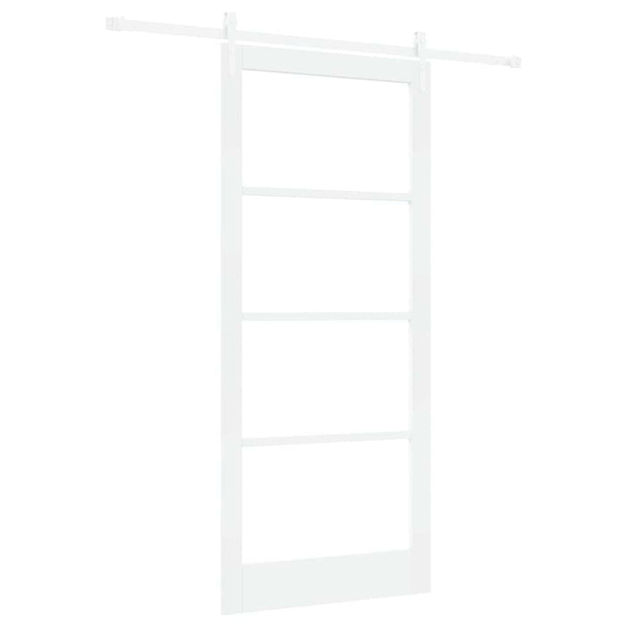 Ușă glisantă Alb 93 x 211 cm Lemn masiv de pin și sticlă - WALTI WALTI