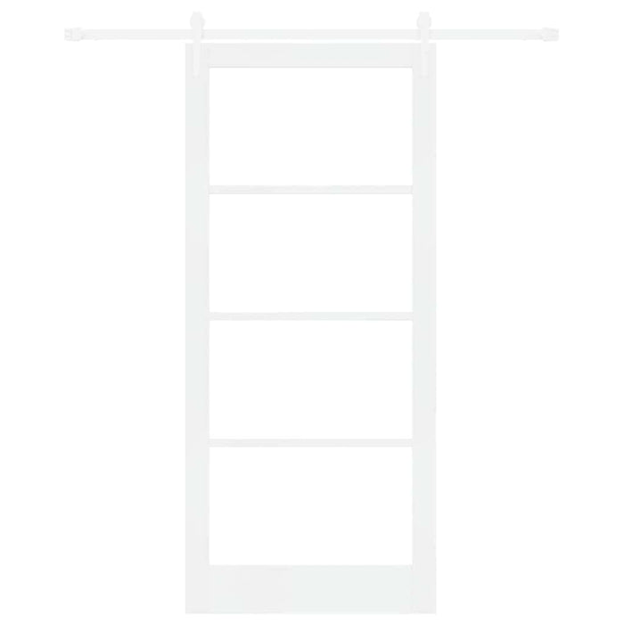 Ușă glisantă Alb 93 x 211 cm Lemn masiv de pin și sticlă - WALTI WALTI