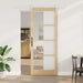 Ușă glisantă natural 93 x 232 cm Lemn masiv de pin și sticlă - WALTI WALTI