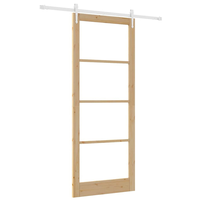 Ușă glisantă natural 93 x 232 cm Lemn masiv de pin și sticlă - WALTI WALTI