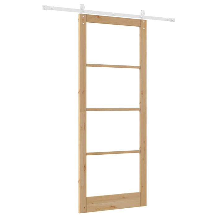 Ușă glisantă natural 93 x 232 cm Lemn masiv de pin și sticlă - WALTI WALTI