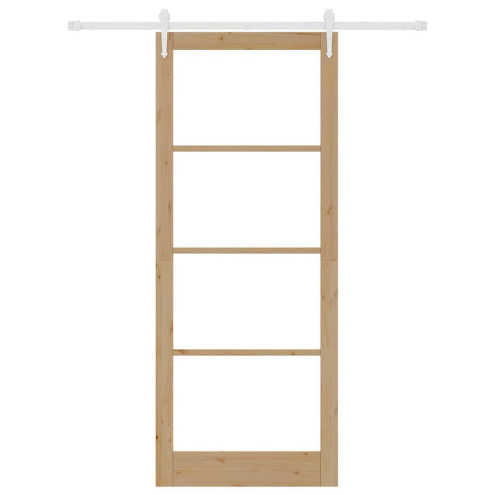 Ușă glisantă natural 93 x 232 cm Lemn masiv de pin și sticlă - WALTI WALTI