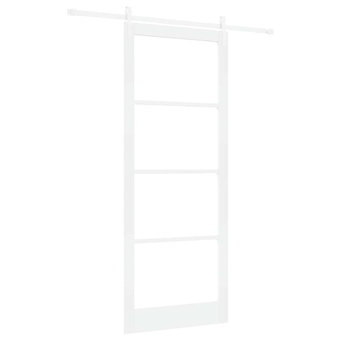Ușă glisantă Alb 93 x 232 cm Lemn masiv de pin și sticlă - WALTI WALTI