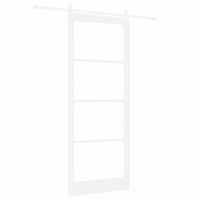 Ușă glisantă Alb 93 x 232 cm Lemn masiv de pin și sticlă - WALTI WALTI
