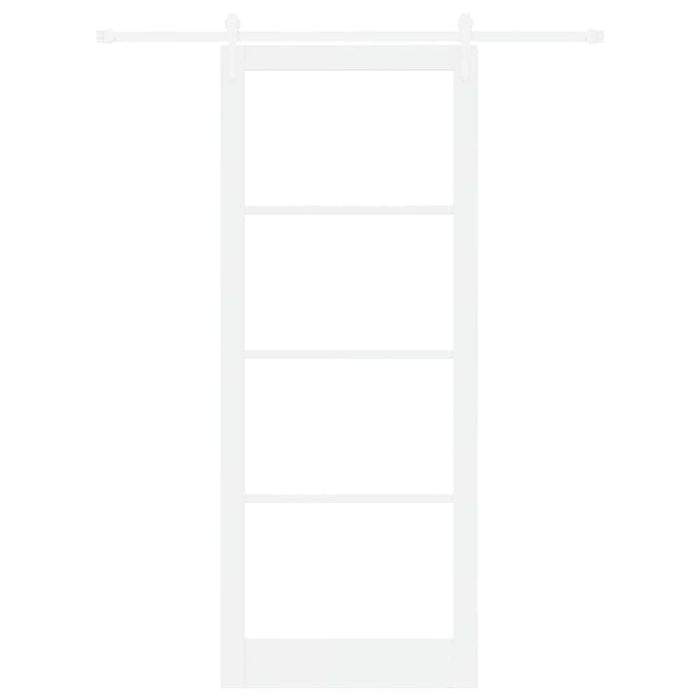 Ușă glisantă Alb 93 x 232 cm Lemn masiv de pin și sticlă - WALTI WALTI