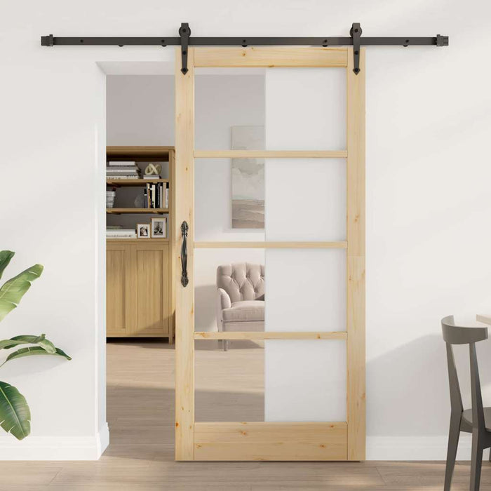 Ușă glisantă Natural și Negru 93 x 202 cm - WALTI WALTI