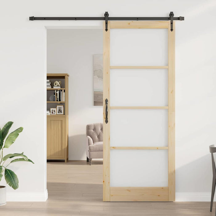 Ușă glisantă Natural și Negru 93 x 232 cm - WALTI WALTI