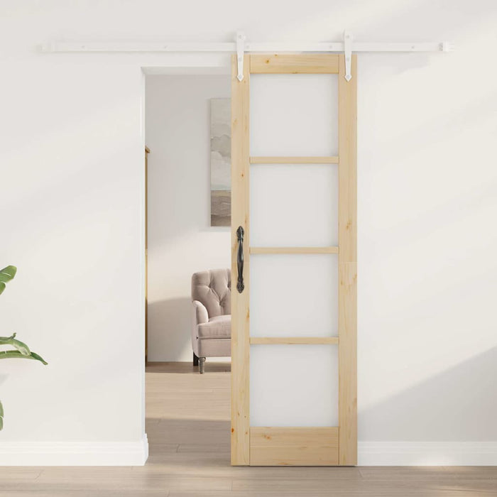 Ușă glisantă natural 61 x 198,5 cm Lemn masiv de pin și sticlă - WALTI WALTI