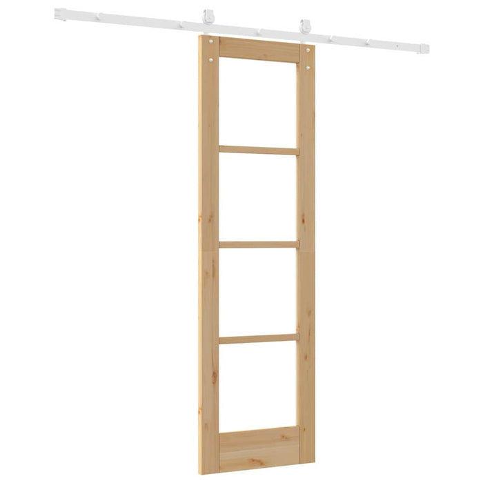 Ușă glisantă natural 61 x 198,5 cm Lemn masiv de pin și sticlă - WALTI WALTI