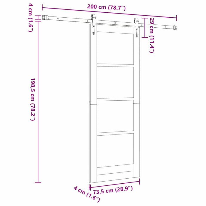 Ușă glisantă Manual Maro 73.5 x 198.5 cm Lemn și metal - WALTI WALTI