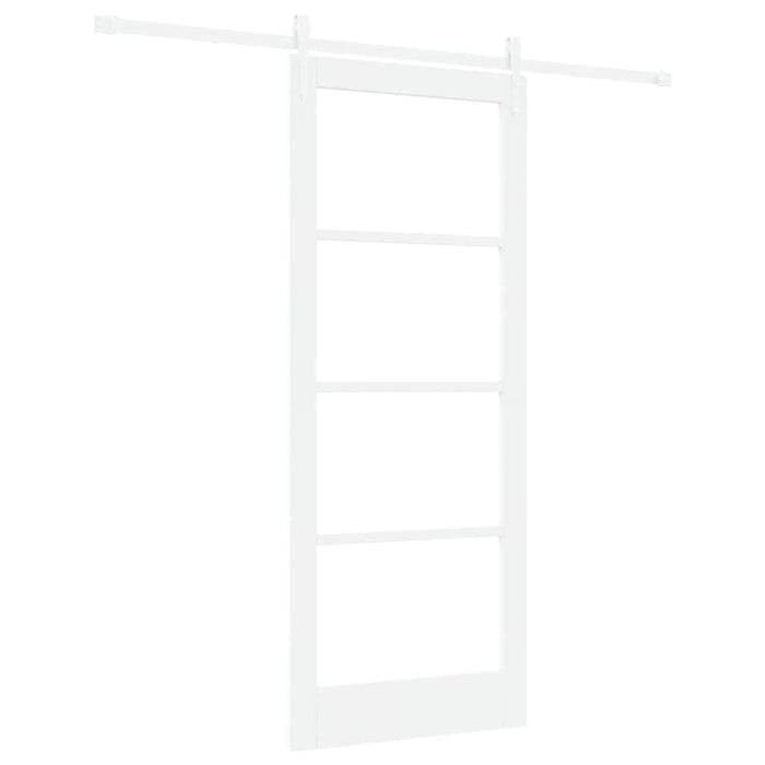 Ușă glisantă Alb 83 x 202 cm Lemn masiv de pin și sticlă - WALTI WALTI