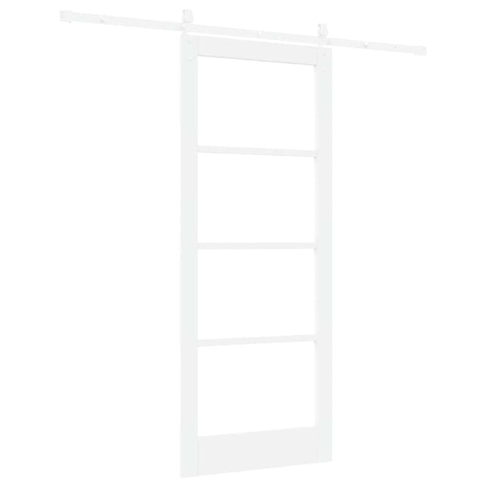 Ușă glisantă Alb 83 x 202 cm Lemn masiv de pin și sticlă - WALTI WALTI