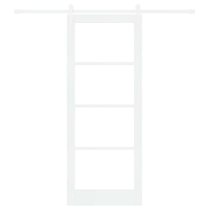 Ușă glisantă Alb 83 x 211 cm Lemn masiv de pin și sticlă - WALTI WALTI