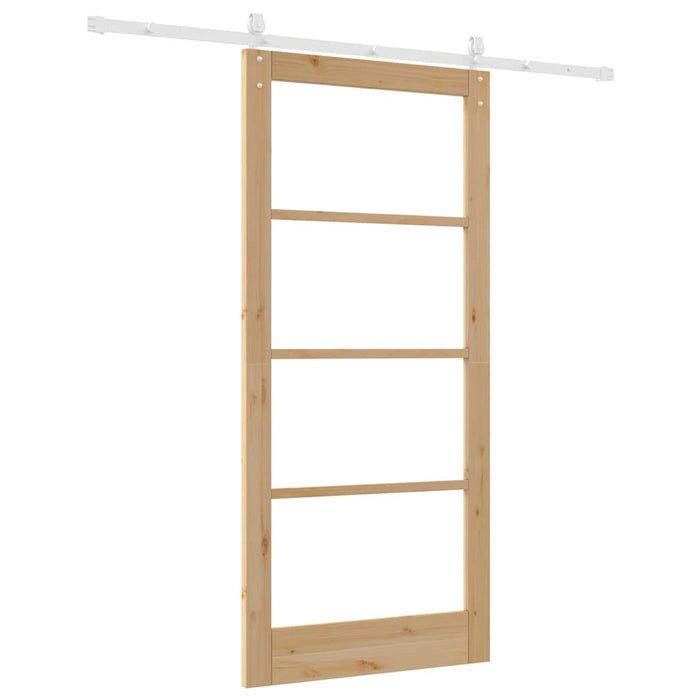 Ușă glisantă natural 93 x 202 cm Lemn masiv de pin și sticlă - WALTI WALTI