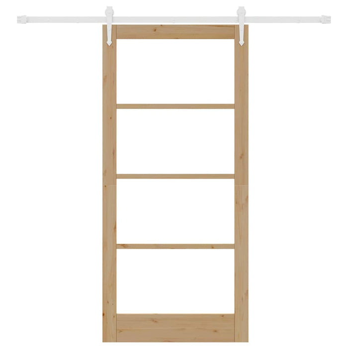 Ușă glisantă natural 93 x 202 cm Lemn masiv de pin și sticlă - WALTI WALTI