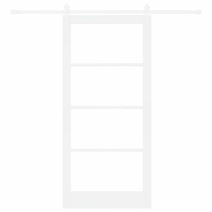 Ușă glisantă Alb 93 x 202 cm Lemn masiv de pin și sticlă - WALTI WALTI