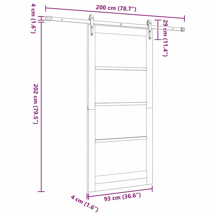 Ușă glisantă Alb 93 x 202 cm Lemn masiv de pin și sticlă - WALTI WALTI