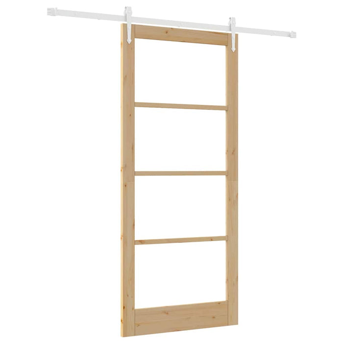 Ușă glisantă natural 93 x 211 cm Lemn masiv de pin și sticlă - WALTI WALTI