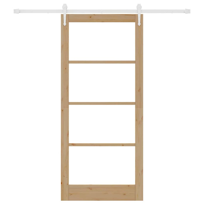 Ușă glisantă natural 93 x 211 cm Lemn masiv de pin și sticlă - WALTI WALTI