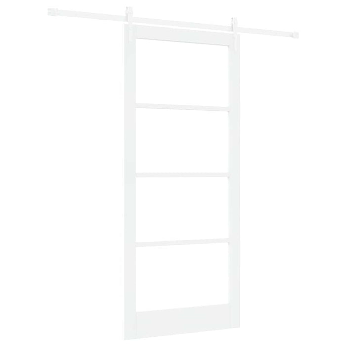 Ușă glisantă Alb 93 x 211 cm Lemn masiv de pin și sticlă - WALTI WALTI