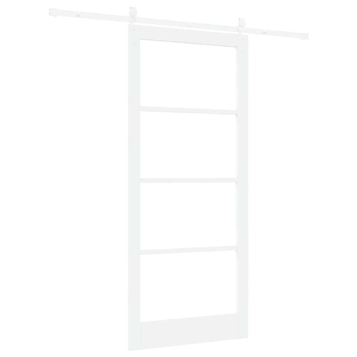 Ușă glisantă Alb 93 x 211 cm Lemn masiv de pin și sticlă - WALTI WALTI