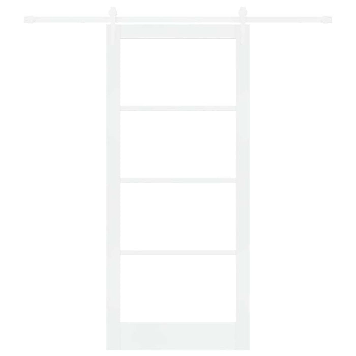 Ușă glisantă Alb 93 x 211 cm Lemn masiv de pin și sticlă - WALTI WALTI