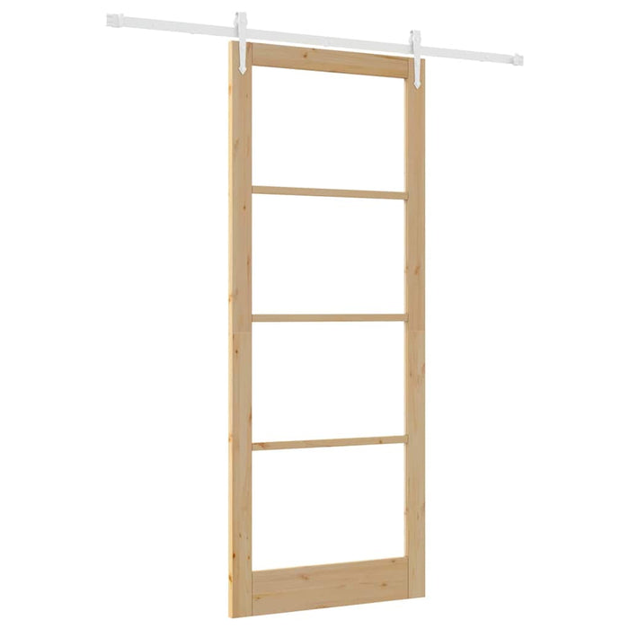 Ușă glisantă natural 93 x 232 cm Lemn masiv de pin și sticlă - WALTI WALTI
