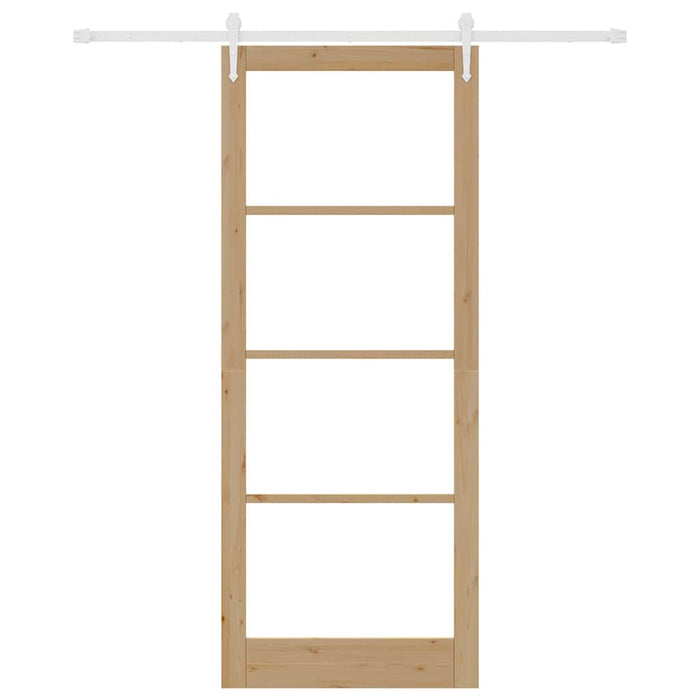 Ușă glisantă natural 93 x 232 cm Lemn masiv de pin și sticlă - WALTI WALTI