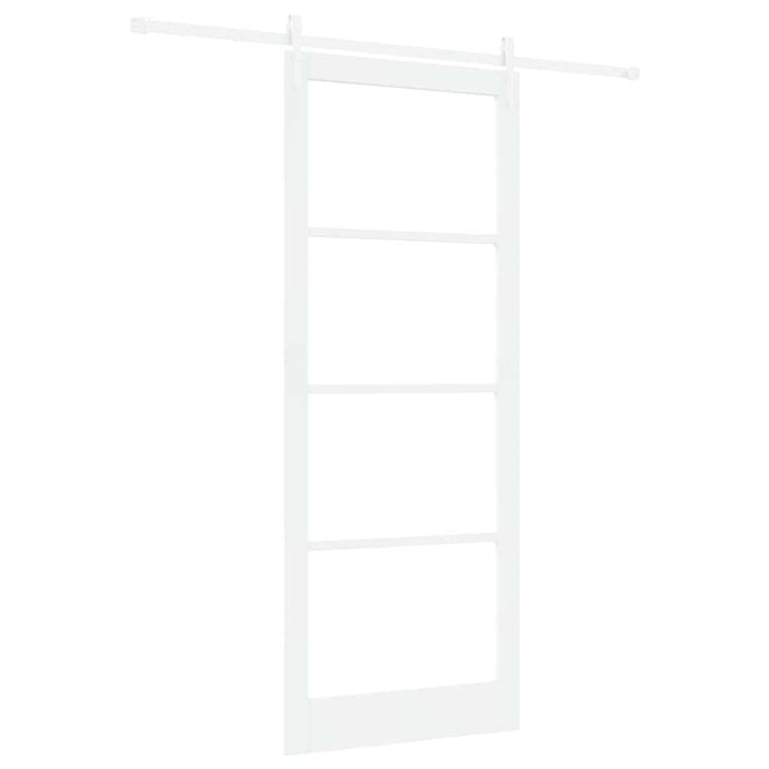 Ușă glisantă Alb 93 x 232 cm Lemn masiv de pin și sticlă - WALTI WALTI