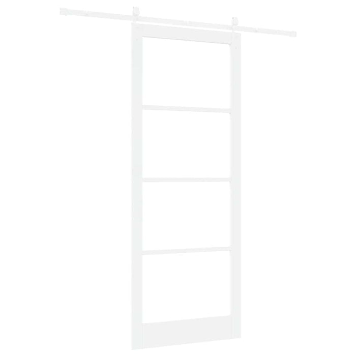 Ușă glisantă Alb 93 x 232 cm Lemn masiv de pin și sticlă - WALTI WALTI