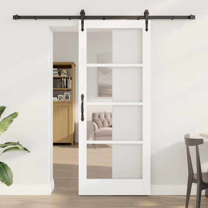 Ușă glisantă ORKDAL Alb 83 x 202 cm Lemn masiv de pin și sticlă - WALTI WALTI