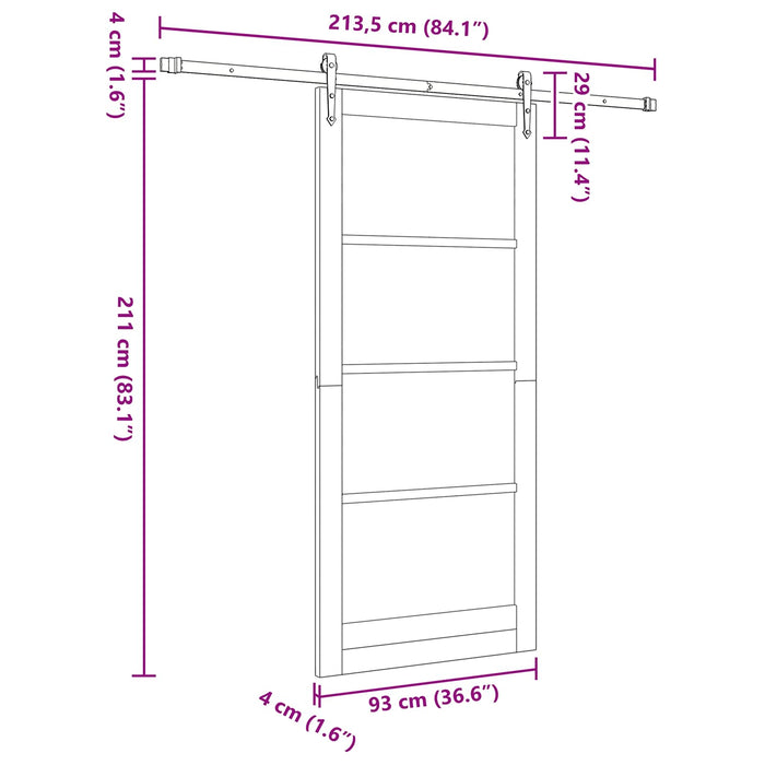 Ușă glisantă ORKDAL natural 93 x 211 cm - WALTI WALTI