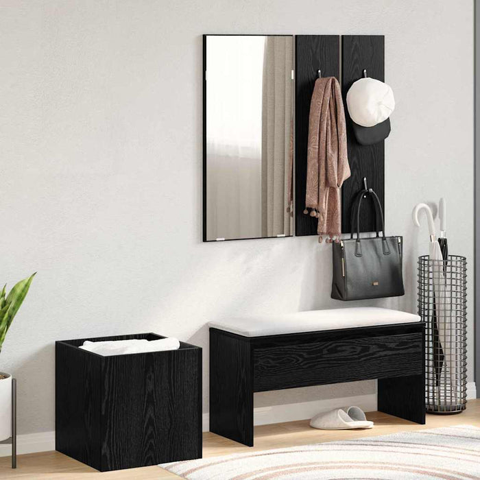 Set mobilier hol Pe perete cu oglindă 5 pcs Lemn compozit - WALTI WALTI