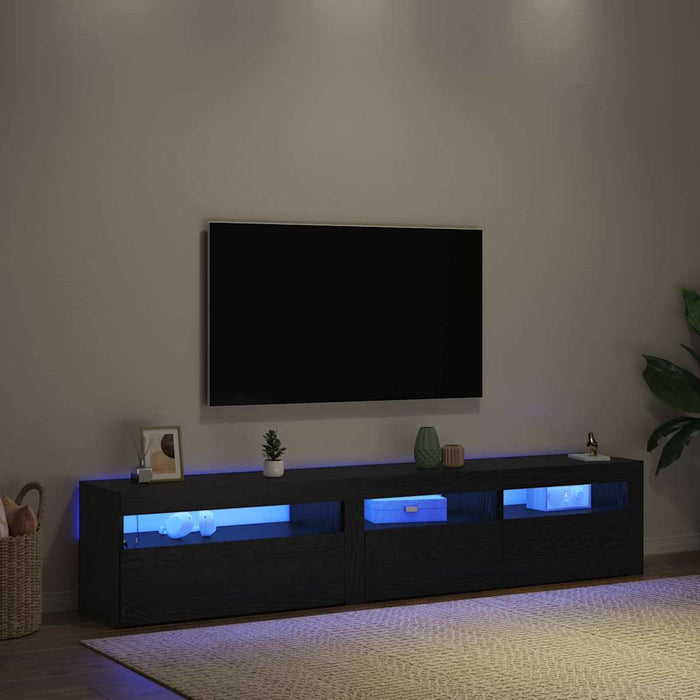 Cabinet TV 2 pcs Stejar Negru 195 x 35 x 40 cm Lemn compozit - WALTI WALTI