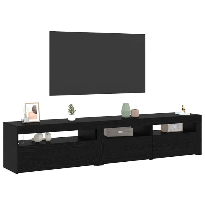 Cabinet TV 2 pcs Stejar Negru 195 x 35 x 40 cm Lemn compozit - WALTI WALTI
