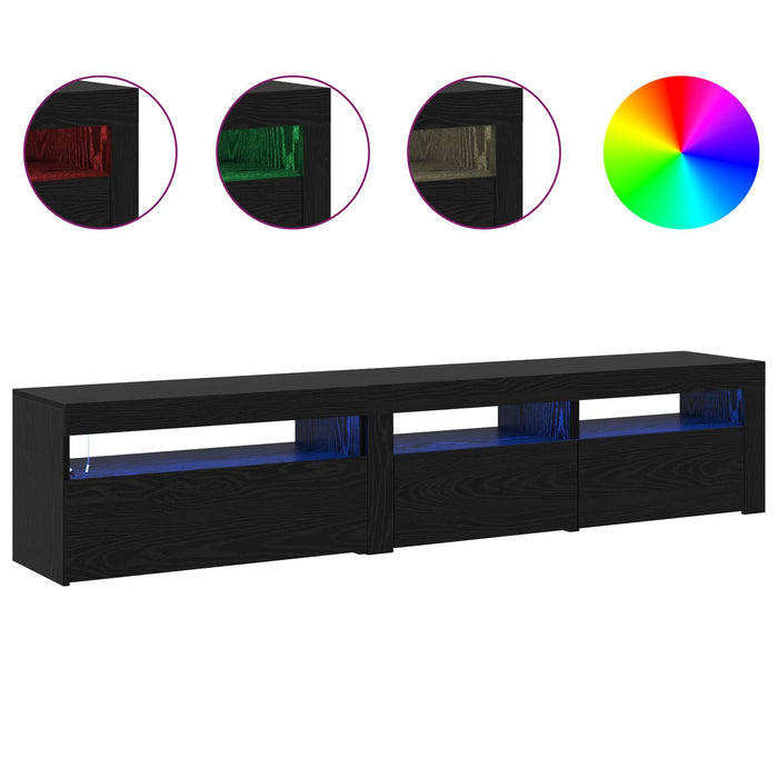 Cabinet TV 2 pcs Stejar Negru 195 x 35 x 40 cm Lemn compozit - WALTI WALTI