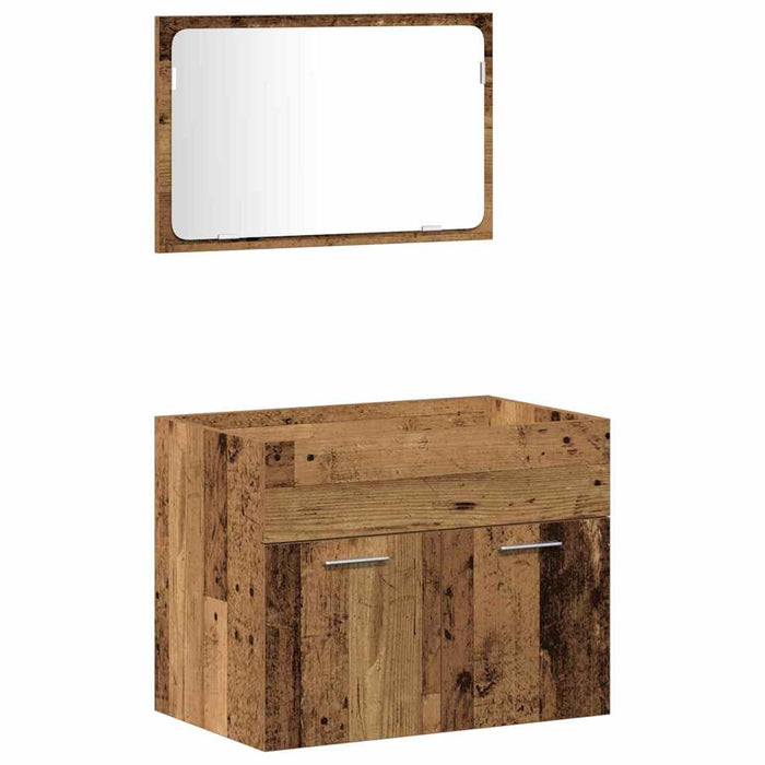 Set de mobilier pentru baie 3 buc. Lemn Vechi 60 x 38,5 x 46 cm WALTI