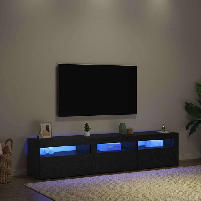 Cabinet TV 2 pcs Stejar Negru 180 x 35 x 40 cm Lemn compozit - WALTI WALTI