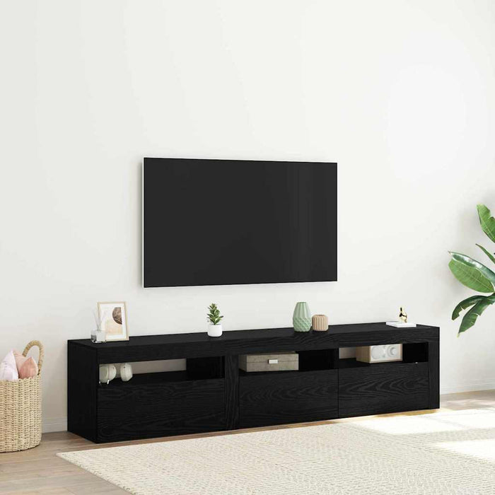 Cabinet TV 2 pcs Stejar Negru 180 x 35 x 40 cm Lemn compozit - WALTI WALTI