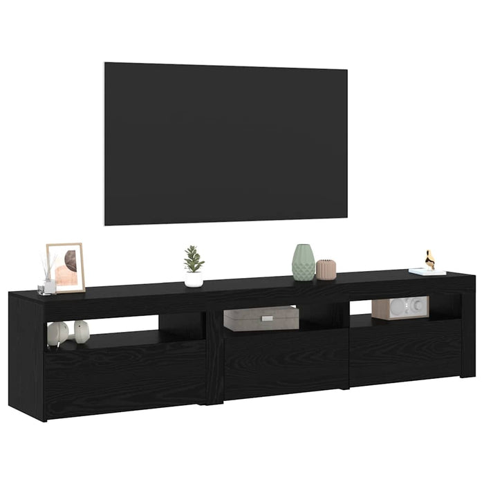 Cabinet TV 2 pcs Stejar Negru 180 x 35 x 40 cm Lemn compozit - WALTI WALTI