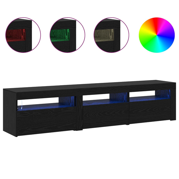 Cabinet TV 2 pcs Stejar Negru 180 x 35 x 40 cm Lemn compozit - WALTI WALTI