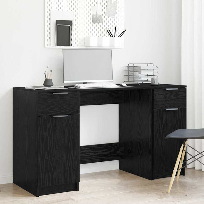 Birou cu sertar Stejar negru 133 x 50 x 75 cm Lemn compozit - WALTI WALTI