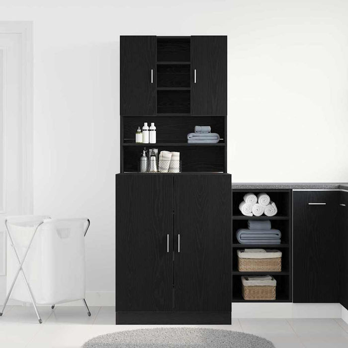 Dulap pentru mașina de spălat 2 pcs Stejar Negru - WALTI WALTI