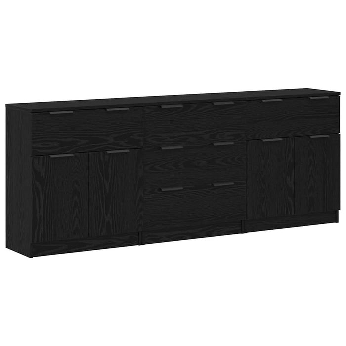Bufet 3 pcs Stejar negru 60 x 30 x 70 cm Lemn compozit - WALTI WALTI